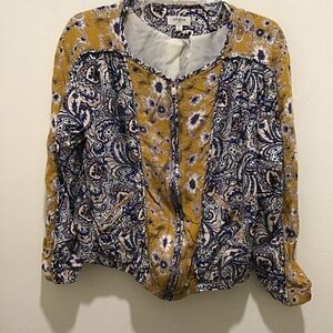 Umgee women’s floral zip up bomber jacket, size medium, EUC
